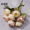Home Decor Silk Flowers 7 Heads Artificial Peony Flowers, Vintage Fake Flower Arrangements Wedding High-end Floral Arrangement Bouquets Decorations,
