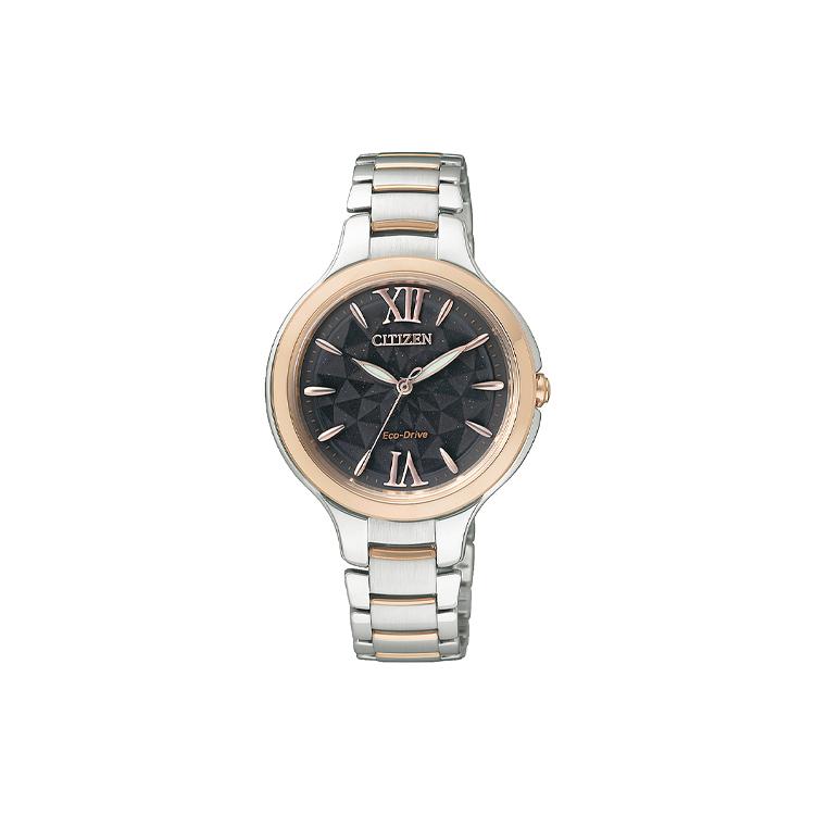 

CITIZEN Ecology Drive Collection 50m Water Resistant Light Powered Quartz Movement Stainless Steel 18K Rose Gold Strap EP5996-53H Silver Black Strap