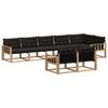 Outdoor Sofa Set with Cushions 8 Pcs White and Black