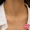 Simple Versatile S925 Sterling Silver Geometric Pearl Diamond Temperament Women'S Clavicle Necklace
