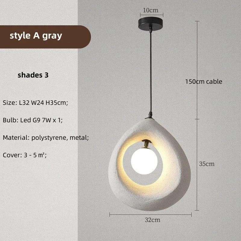 Modern LED Wabi Sabi Pendant Lights Hanging Lighting Minimalism Suspend Living Room Bedroom Home Indoor Decor Lamps Fixtures