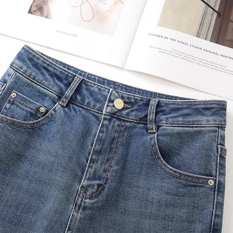 Women's Slim-Fit High-Waisted Micro-Flared Jeans, 2025 Spring Retro Style