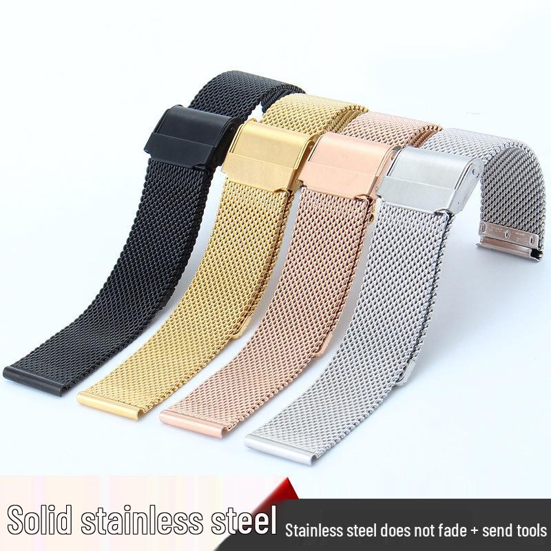 Stainless Steel Milanese Mesh Watch Band with Hook Buckle – Fine Steel Accessory