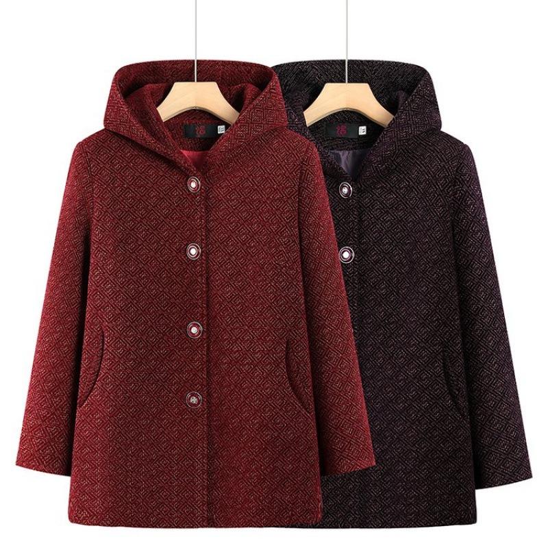Coat old winter women's medium and long coat thickened noble hooded coat