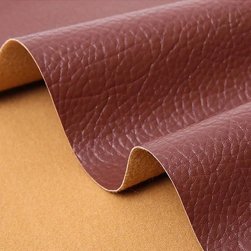 1Pc 100*140cm Litchi PU Leatherette Faux Leather Fabric Synthetic For Sewing Bow Bag Brooches Sofa Car DIY Hademade Material