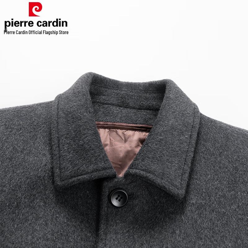 Pierre Cardin Men's Wool Blend Mid-Length Overcoat with Removable Down Liner