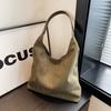 Borsa Donna Trendy Vintage Autunno Pelle Scamosciata Borsa a Spalla Grande Capacità Monocolore Semplice Casual Borse da Pendolare Borse a Mano Retrò