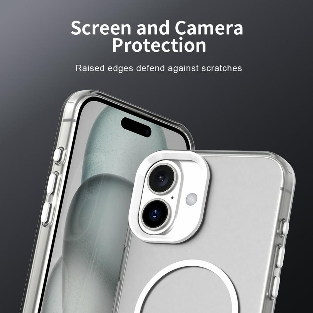 For iPhone 16 Plus Case Candy Color PC + TPU + PET Phone Cover Compatible with MagSafe