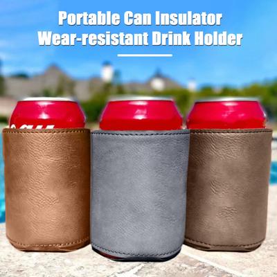 Manchon pour canette en similicuir pour canettes de bière et de soda, couverture isolante