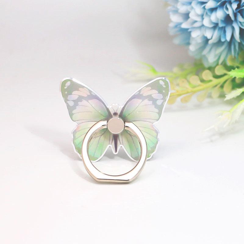 5 Anelli Portacellulare A Farfalla Con Strass - Metallici, Rotazione 360° - Supporto Universale Per Smartphone - Adesivo Forte