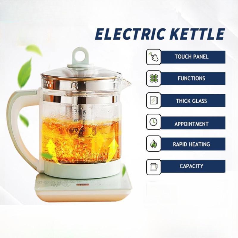 1.8L Large Capital Thermos Electric Health Teapot 800W Household Multi-function Kettle Small Portable Thick Glass Kettle