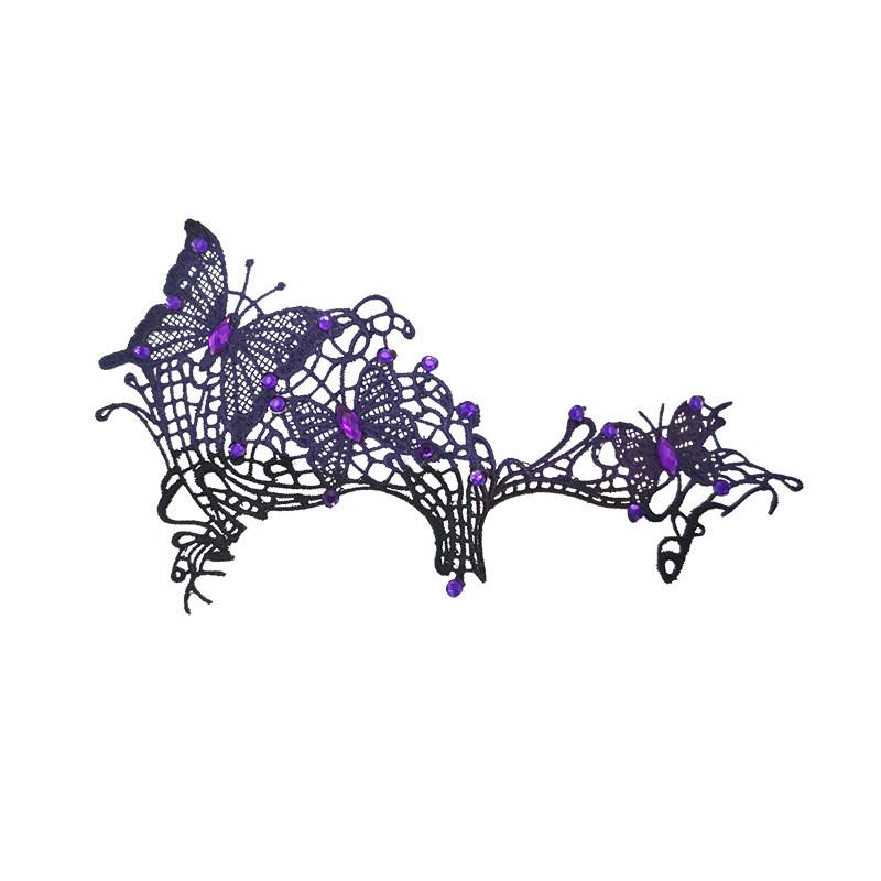 Anna Princess Lace Eye Mask With Rhinestones For Costume Party And Halloween Decor