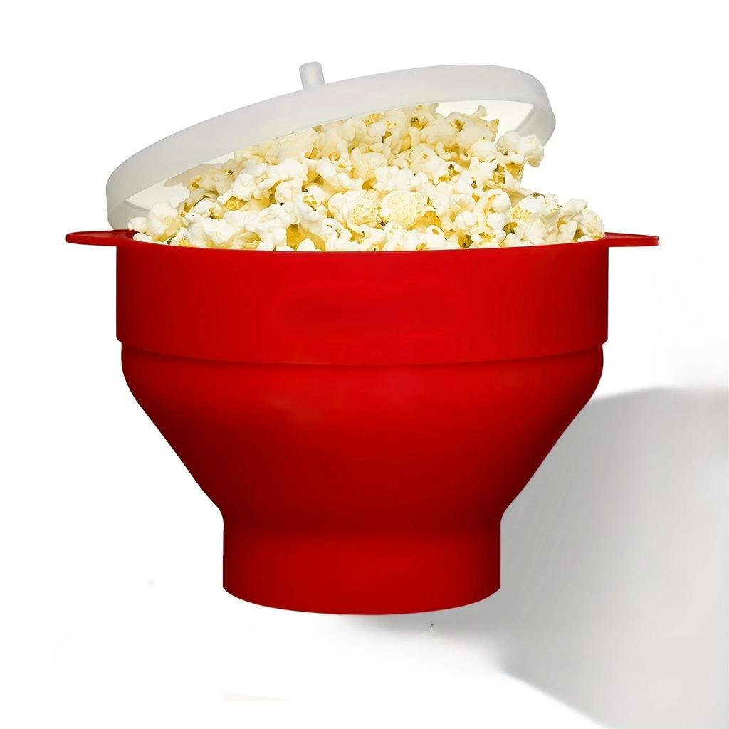 Mikrovågsugn Silikon Popcorn Maker Livsmedelskvalitet Vikbar Hög Kvalitet Kök Enkla Verktyg DIY Gör Popcorn Hink Skål med Lock Skålar