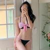 A Korean ins sexy swimsuit women's triangular bikini small breasts gathering vacation swimsuit