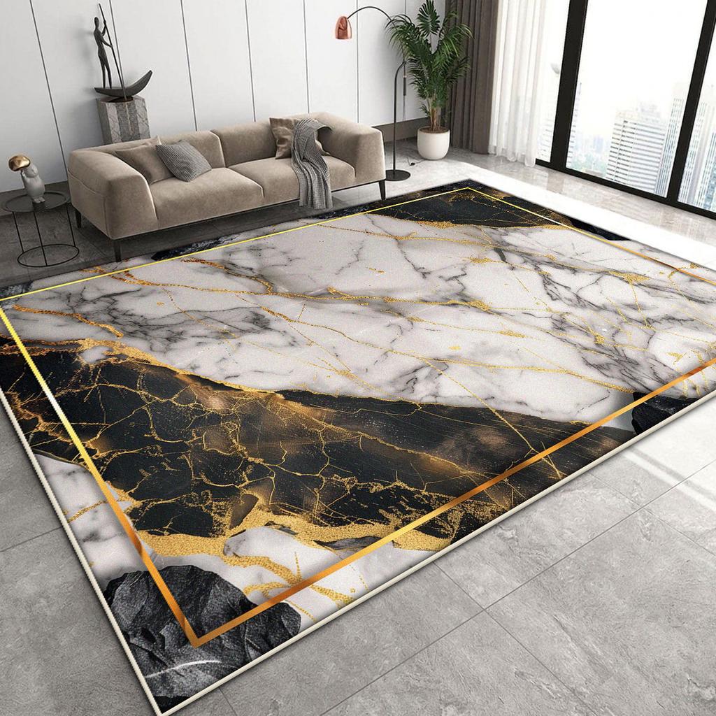 Luxury Marble Decoration Home Mat Living Room Floor Large Area Non-slip Carpets 200x300 Bedroom Bedside Easy Cleaning Plush Rugs