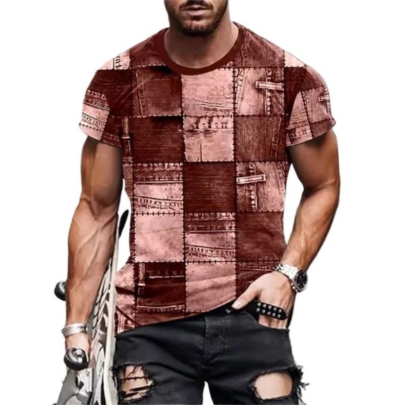 Herr T-shirt 3D Digital Lapptäcke Grafiskt Tryck Herr Designertröjor Herr Sommarkläder Kortärmad Tee Street Toppar