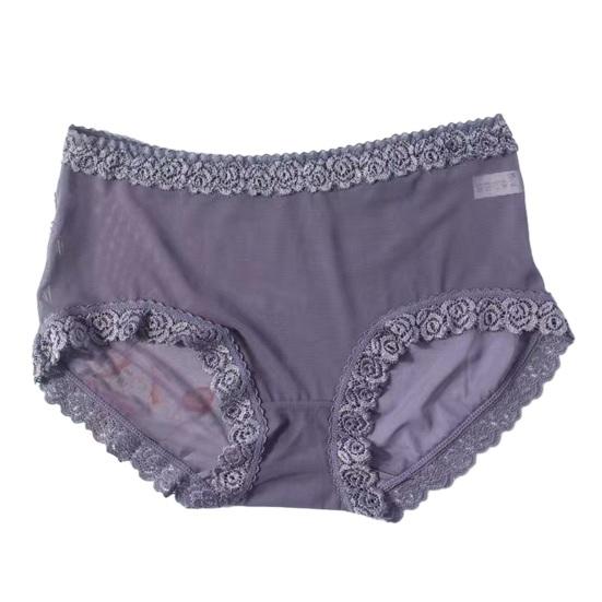

Women s Sexy Underwear Mid Rise Sheer Mesh See Through Panties Ladies Seamless Floral Lace Trim Briefs