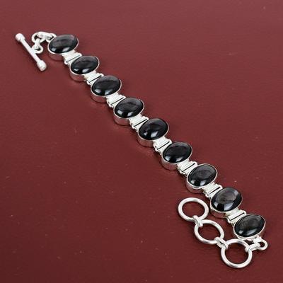 Bratara Hypersthene Bratara din argint 925 Bratara cu lant reglabil Bijuterii cu pietre pretioase Hypersthene Bratara lucrata manual Cadouri pentru femei