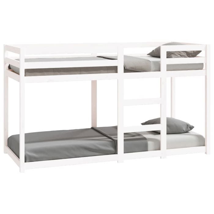VidaXL Bunk Bed Bed Frame Slat Base Bed for Children Bedroom Furniture Interior White 75x190 Cm 821660
