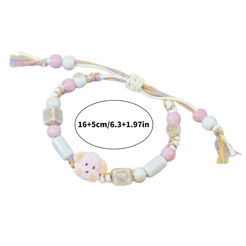 Handgjort Keramiskt Hundarmband Konstnärligt Armband Pärlarmband Keramisk Textur för Unik Stil och Trendigt Bärande