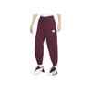 Jordan Solid Logo Patch Cotton Fleece Cuffed Pants Women Bottoms Cherrywood-Red DQ4608-645