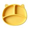 Travel Feeding Plate for Toddlers Silicone Suction Toddlers, Cute Bear Shape Unbreakable Divided Easy Clean Dish Baby Bowl, Non Slip Tray Infants And