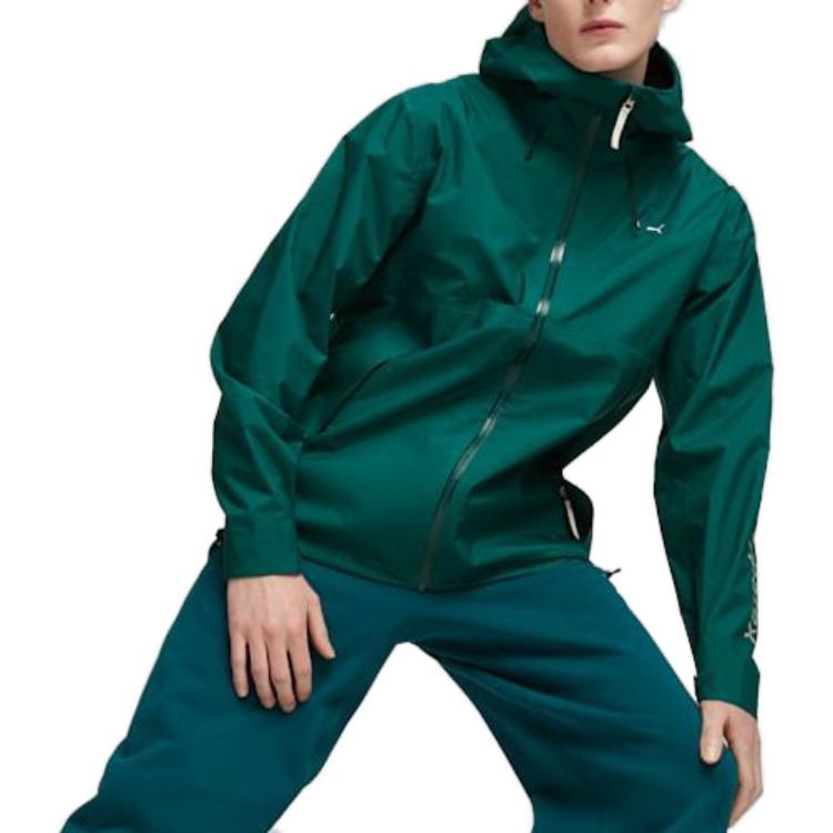 Puma Einfarbige Reißverschluss-Jacke mit langen Ärmeln Unisex Jacken Grün 620838-43