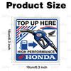 pgnkd1 FOR HONDA Car Fuel Tank Cap Warning Sticker Waterproof Vinyl Fuel Cap Decal