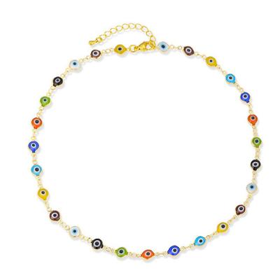 New Necklace Necklace of Devil's Eye Female Personality Minority Simple Creative Trend Mixed-color Clavicle Chain Jewelry