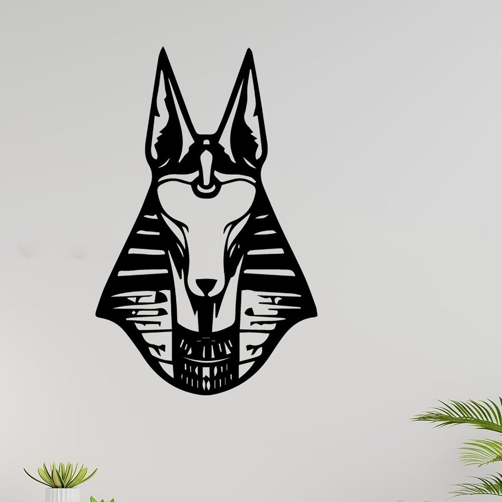1pc Anubis Metal Wall Art, Mystical Mural for Halloween Egyptian Festival Gift, Weather Resistant Outdoor Fence Indoor Living Room Decor
