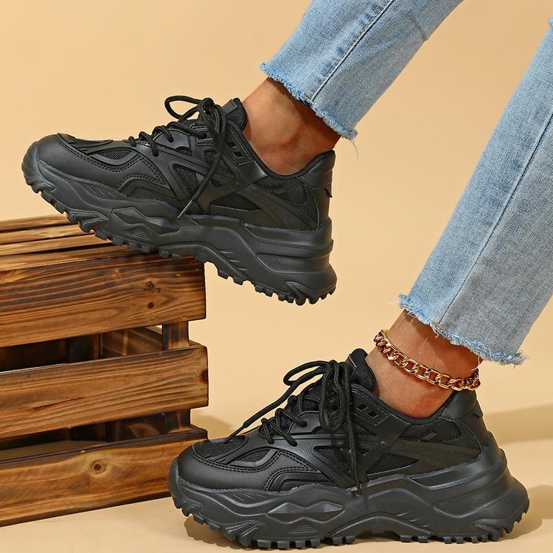 

Модні жіночі кросівки на платформі Легкі нековзкі кросівки Жіночі кросівки для тренувань на свіжому повітрі на еластичній резинці Великий розмір 36