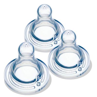 ChuChu ChuChu Baby Slim Silicone for Ages 0 Months and Up Nipples, Rubber, 3-Piece Set,