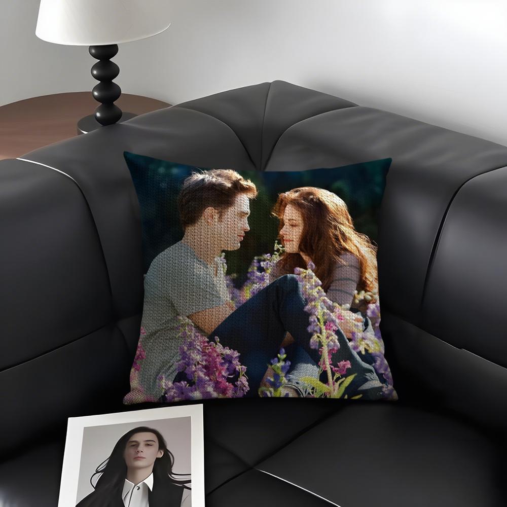 

TTwilight Movie Cushion Cover Natural Linen Organic Fabric DoubleSided Printing Sofa Home Decor Gift Pillow Case 30x30cm