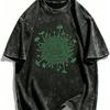 Men's Women's Vintage Washed Oversized T-shirt Retro Surreal Tree Ring Mushroom 90s Psychedelic Short Sleeve Tee