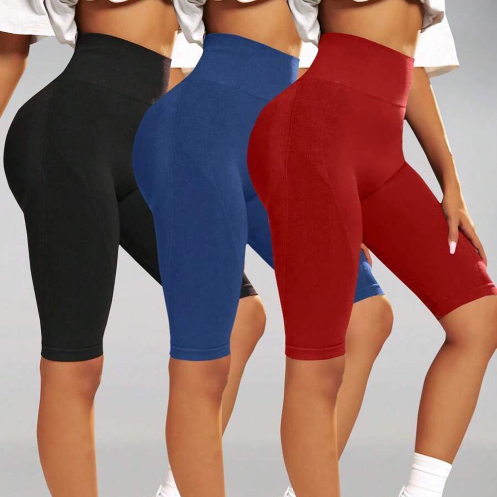 

Женский однотонный комплект для йоги с высокой талией - Контроль живота, Подтяжка бедер, Дышащий, Трехкомпонентный. Medium