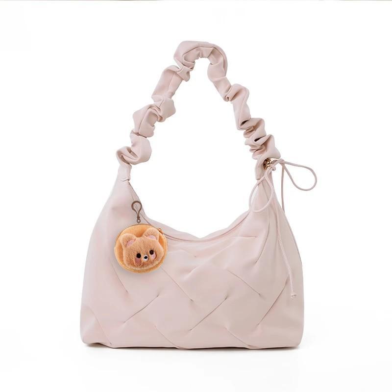 New Casual and Versatile High-end Diamond Plaid Fungus Roll Bag One-shoulder Crossbody Bag