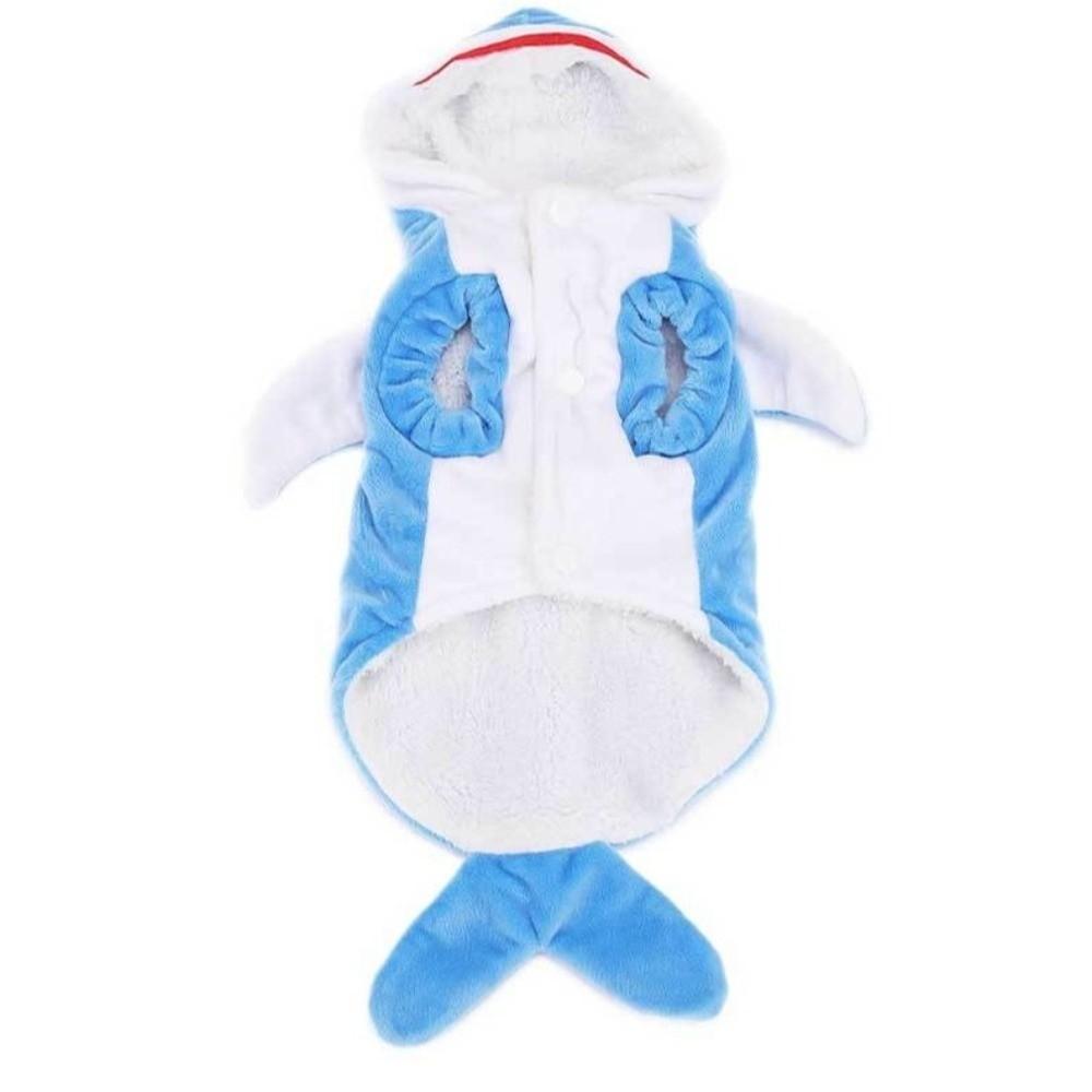 Warm Animal Dress Up Outfits Fleece Dog Cosplay Apparel Pet Shark Cosplay Costume  Pet Dress Up