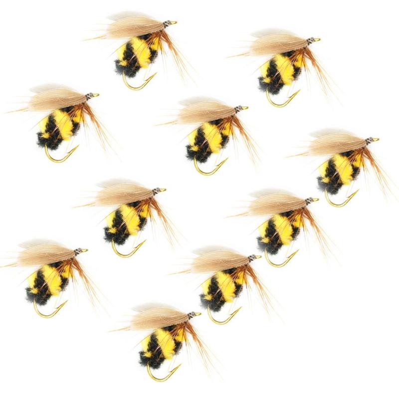 Nagelneu und hochwertig, 10 Stück, Nr. 10, künstliche Insekten, Fliegenfischen, Forelle, Bumble, Köder, Köder, SCZ7517 V9O4