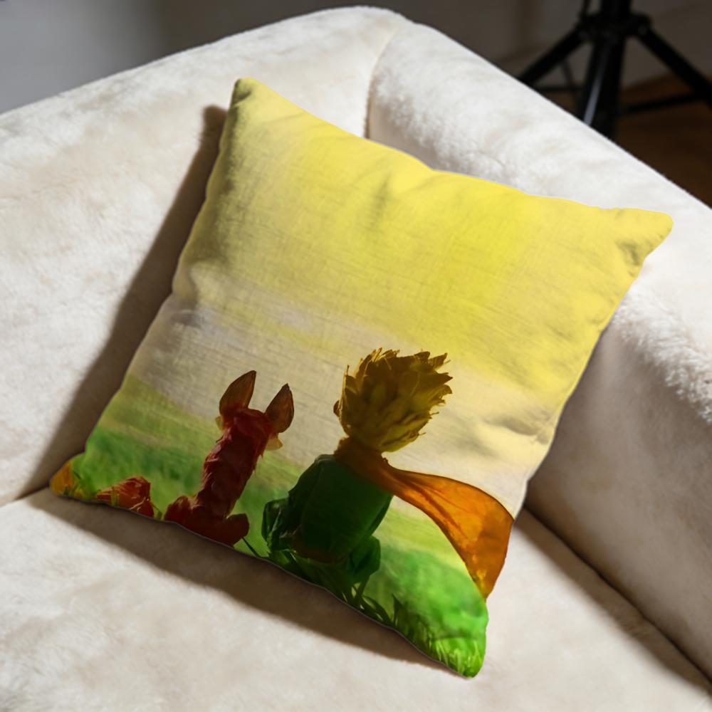 Trendy TThe Little Princeing Cushion Cover Soft Decorative Pillow Case Suitable for Bedroom Sofa Car Travel Use