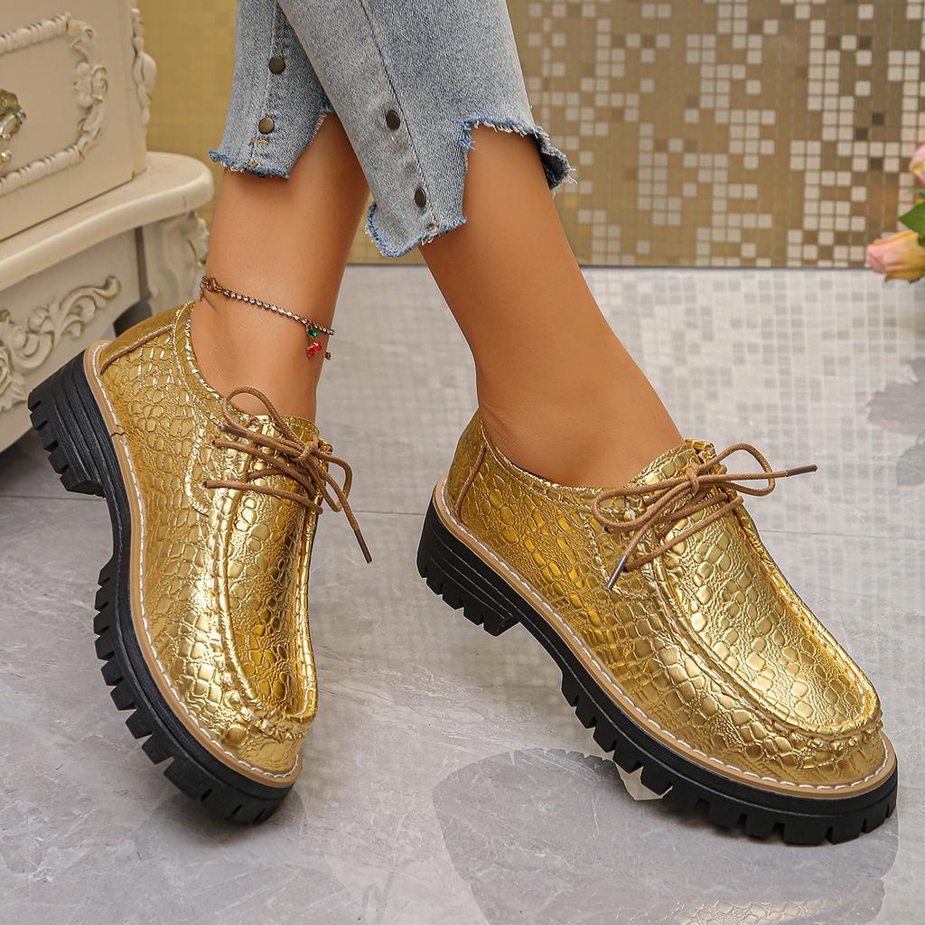 Fashionable New Round Toe Thick Sole Anti Slip Sexy Casual Loafers Spring/Autumn Comfortable Plus Size Work Shoes For Women