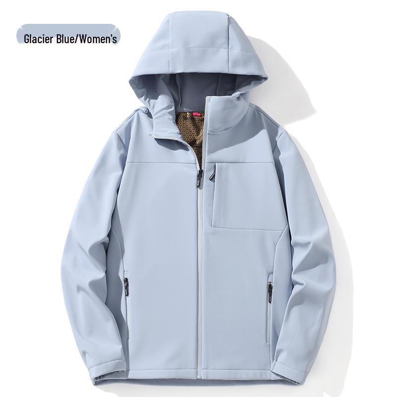 Unisex Windproof Softshell Jacket: Warm Hooded Outdoor Cardigan for Men & Women In Autumn/Winter