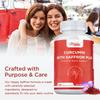 Curcumin capsules with zinc and saffron extract; supports mood regulation and boosts daily vitality; suitable for adults.