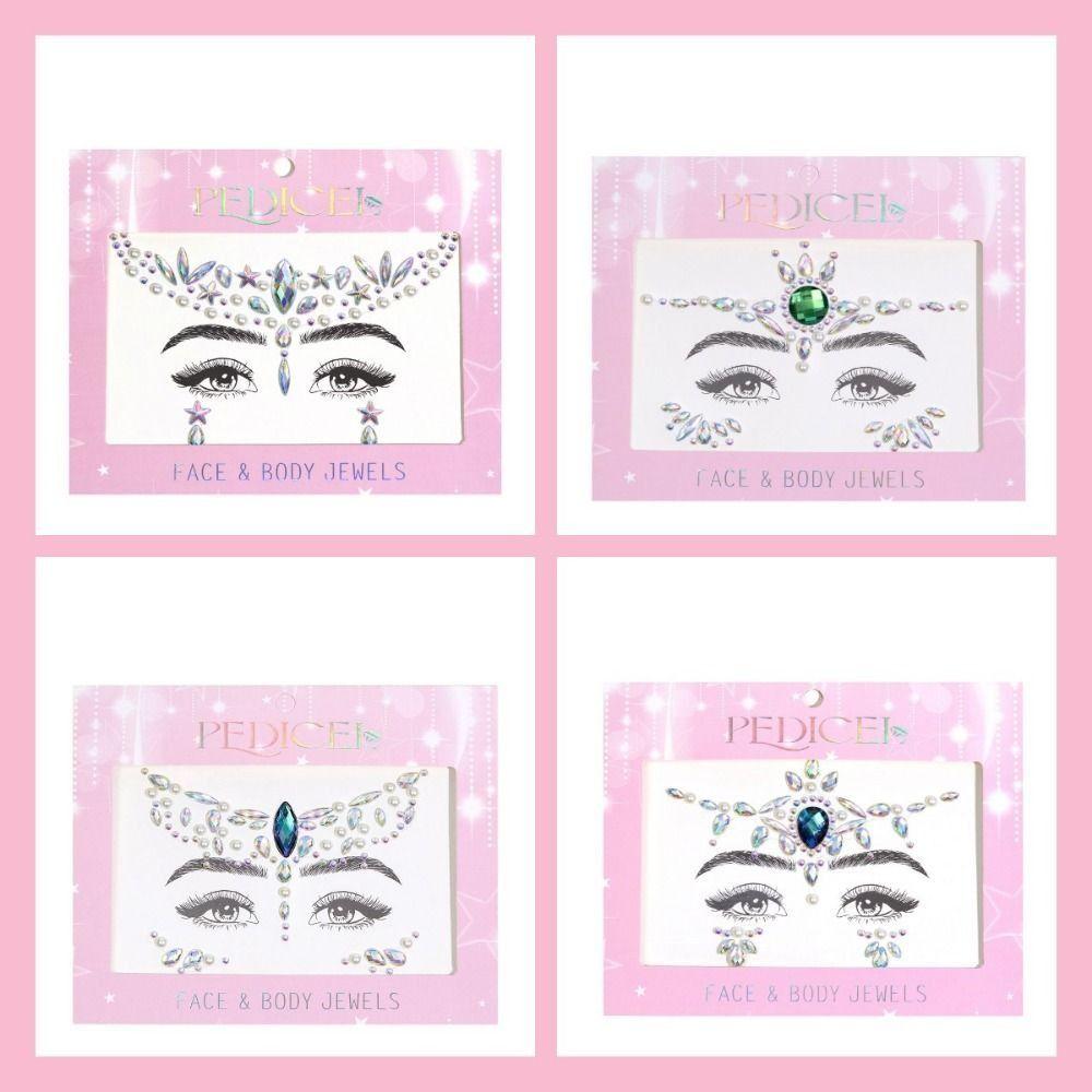 Glitter 3D Crystal Sticker Creative Temporary Tattoo Sticker Rhinestones Sticker  Eye Makeup