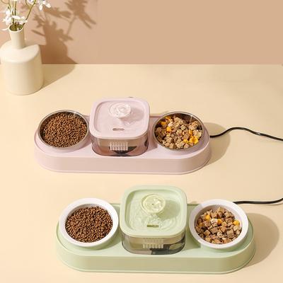 Kattenvoerbak Huisdier Automatische Voederbak Waterdispenser Hond Kat Voercontainer Drinkbak Antislip Dubbele Kom