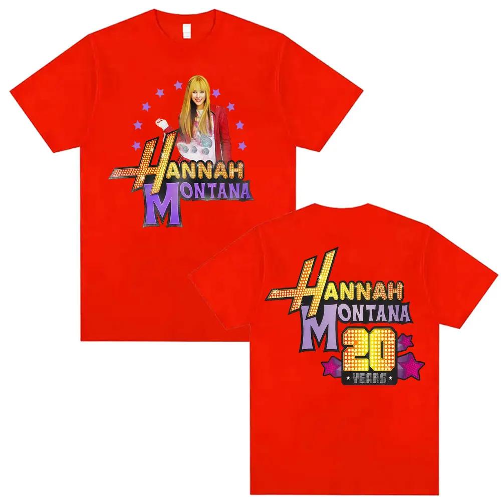 

Pop Star Hannah Montana 20Th Anniversary Logo T-shirts Men Women Fashion Trend Aesthetic T Shirt Cotton O-Neck Oversized T-shirt 4XL
