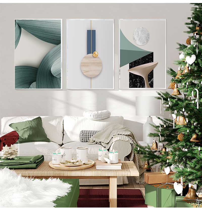 Modern Green Geometric Abstract Canvas Painting Posters and Prints Wall Art Pictures for Bedroom Living Room Nordic Home Decor