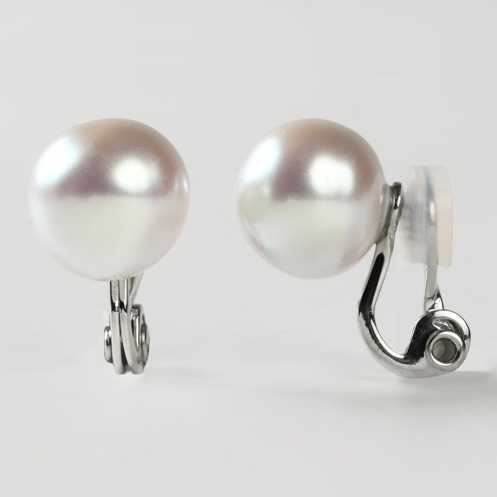 By Yumi Yumi Sienne Pearl Earrings Coco For Made In Japan [Produced Katsura] Weddings, Ceremonies, Simple, Popular, White, (12mm, Silver)