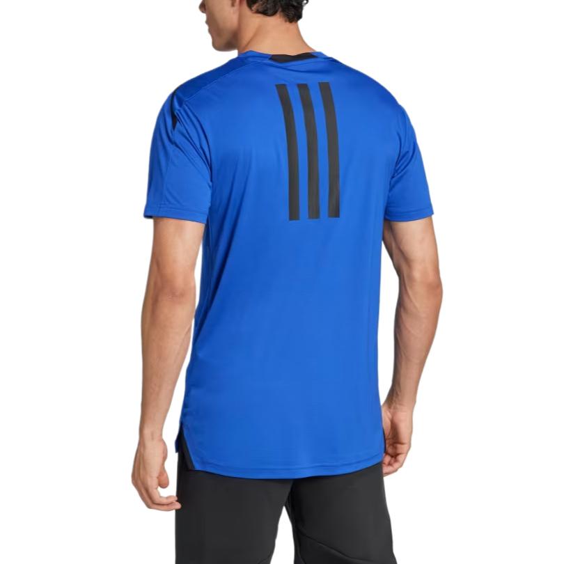 Adidas D4T PS Tee Comfortable Versatile Simple Fashion Solid Color Short Sleeve T-Shirt Men Tops Blue JJ1354