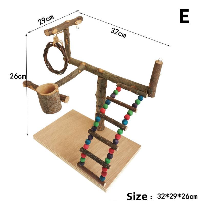 Solid Wood Parrot Stand Training Bird Stand Parrot Toys Desktop Training Stand Pole Interactive Playground Small Pet supplies