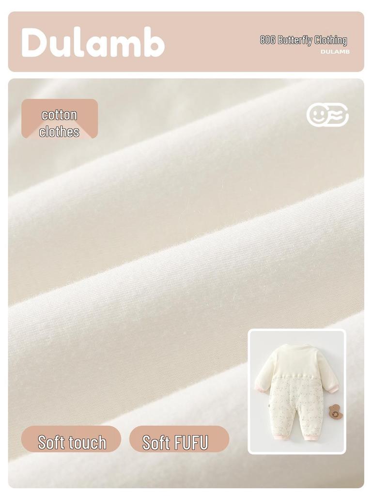 Autumn/Winter Baby Girl Cotton Jumpsuit - Thick, Warm Newborn Romper